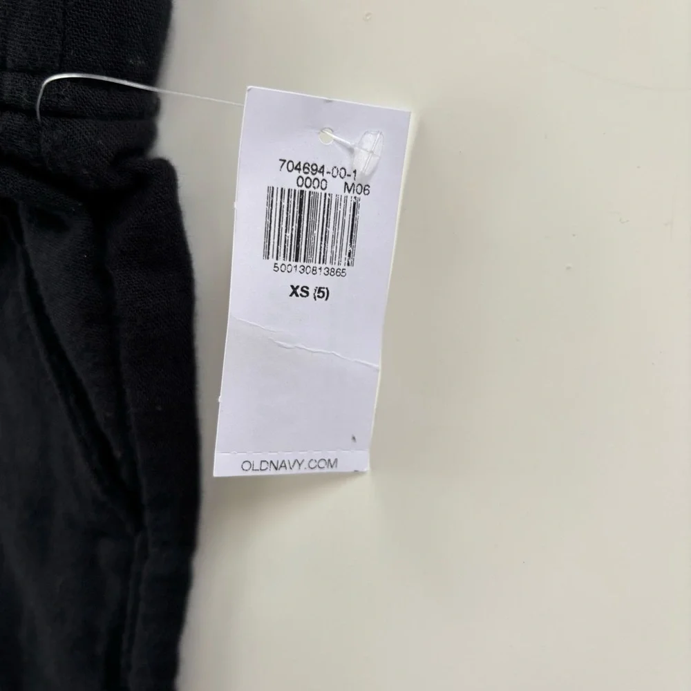 Old Navy Black Loose Printed High-Waisted Double-Weave Wide-Leg Pant Sz 5 NWT